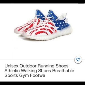 American flag running athletic breathable shoes